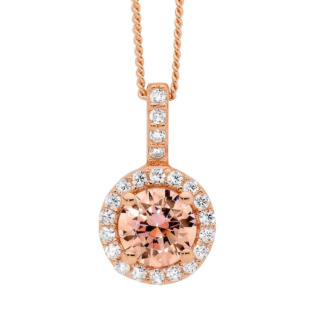 Rose Plated CZ Pendant_0