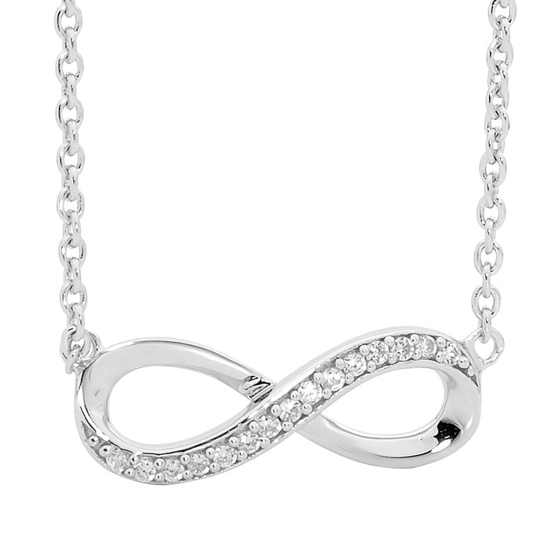Silver CZ Infinity Necklace_0