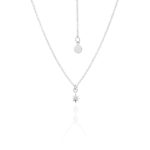 Silk And Steel Silver Star Necklace With White Topaz_0