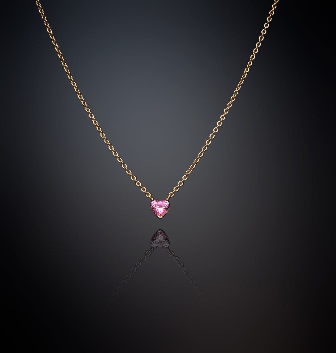 Diamond Heart Gold Pendant Necklace_0