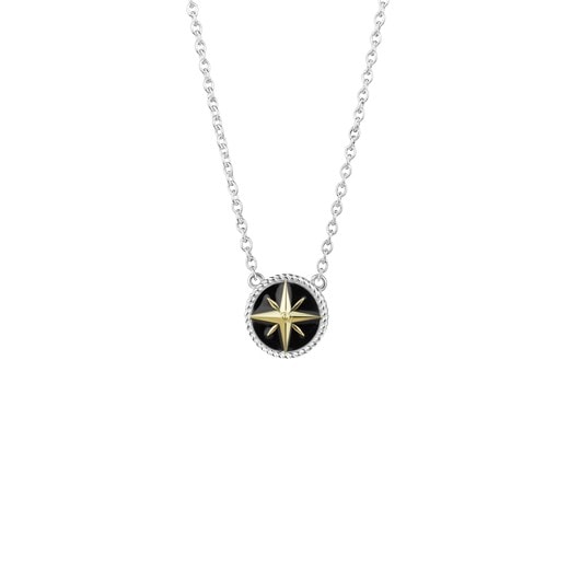 Compass Necklace (Navigation - Silver, Gold & Enamel)_0