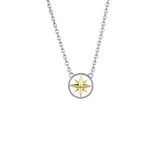 Compass Necklace (Navigation - Silver & Gold)_0