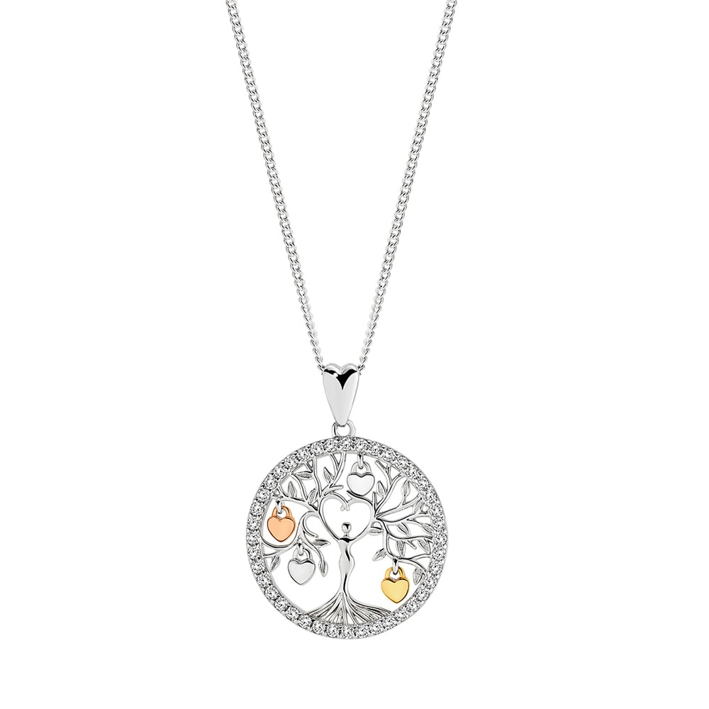 Tree Of Life Pendant Silver With Hearts_0