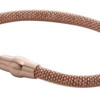 Striling Silver Rose Gold Plated 19ct Mesh Sparkle Bracelet_0