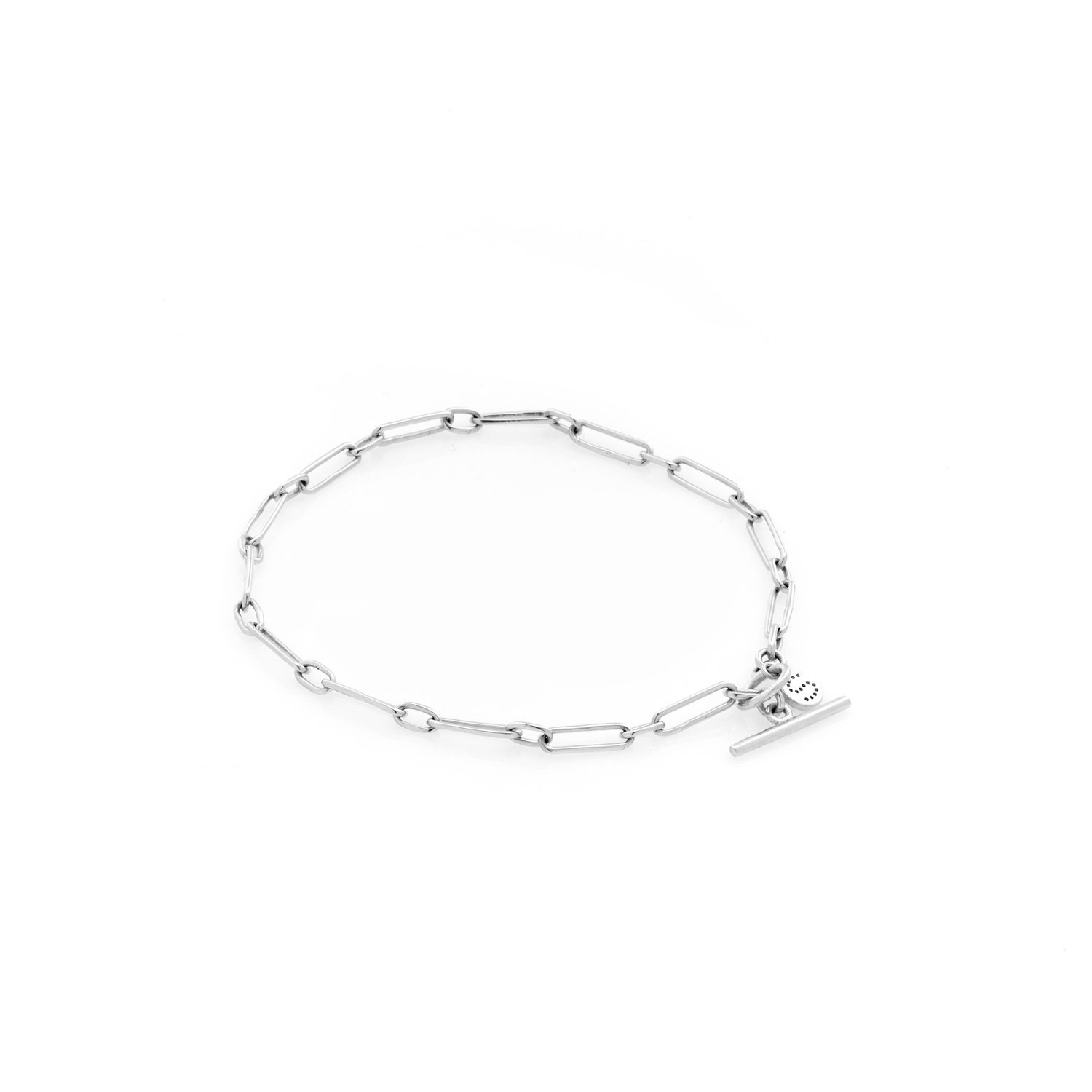 Dutchess Silver Fine Link Fob Bracelet_0