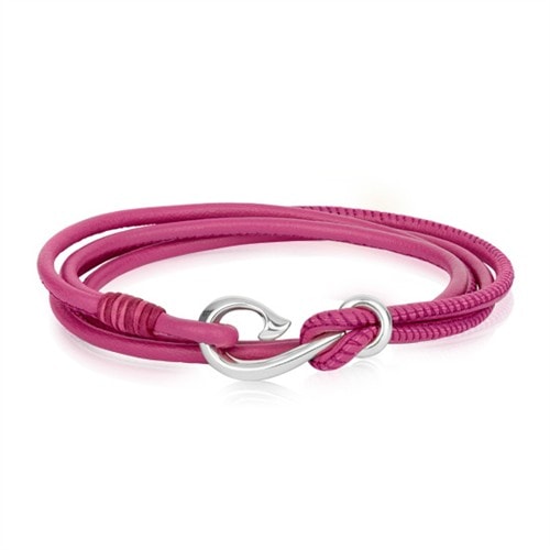 Evolve Fuchsia Leather Bracelet_0