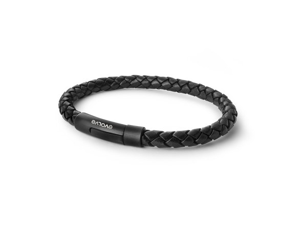 Latitude Black Leather Bracelet_0