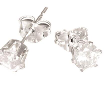 Silver 4mm CZ Studs_0
