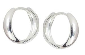Silver Huggie Tapered Earrings 15.5mm_0