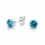 Silver CZ Studs Blue_0