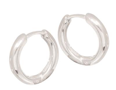Silver 18 X 3Mm Rounded Plain Huggie Earring_0