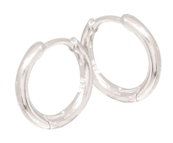 Plain Silver Huggie Earrings_0