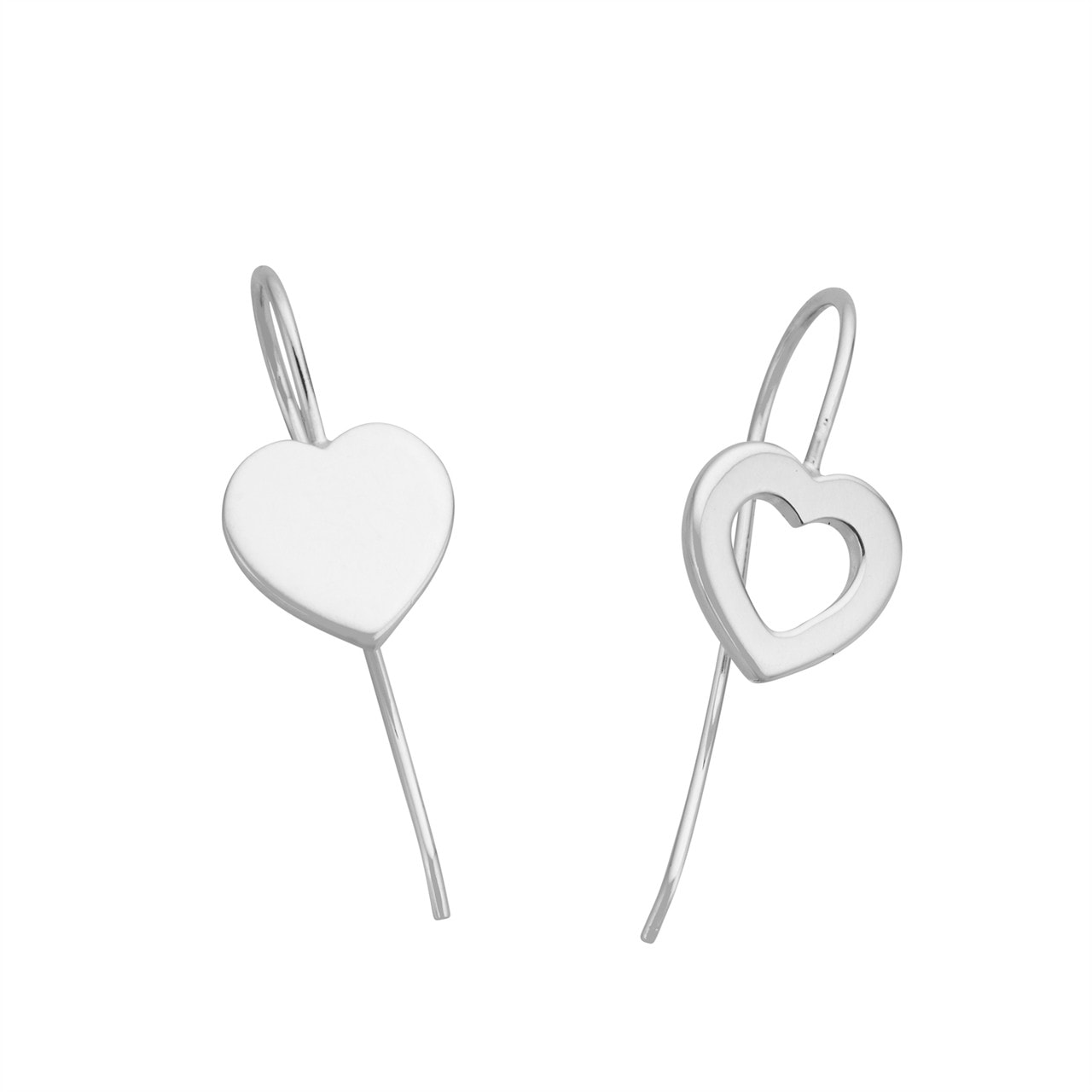 Silver Heart Hook Earrings_0