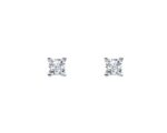 Silver Princess Cut CZ Studs_0