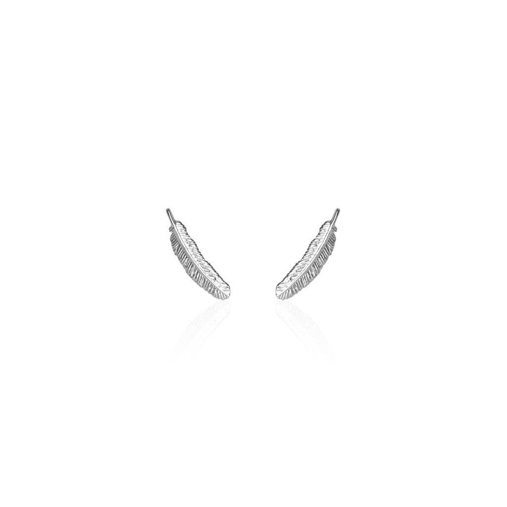 Sterling Silver Boh Runga Miromiro Feather Studs_0