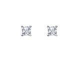 Silver Princess Cut CZ Studs_0