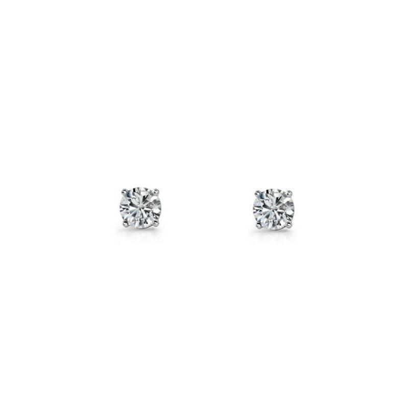 Silver Round CZ Studs_0