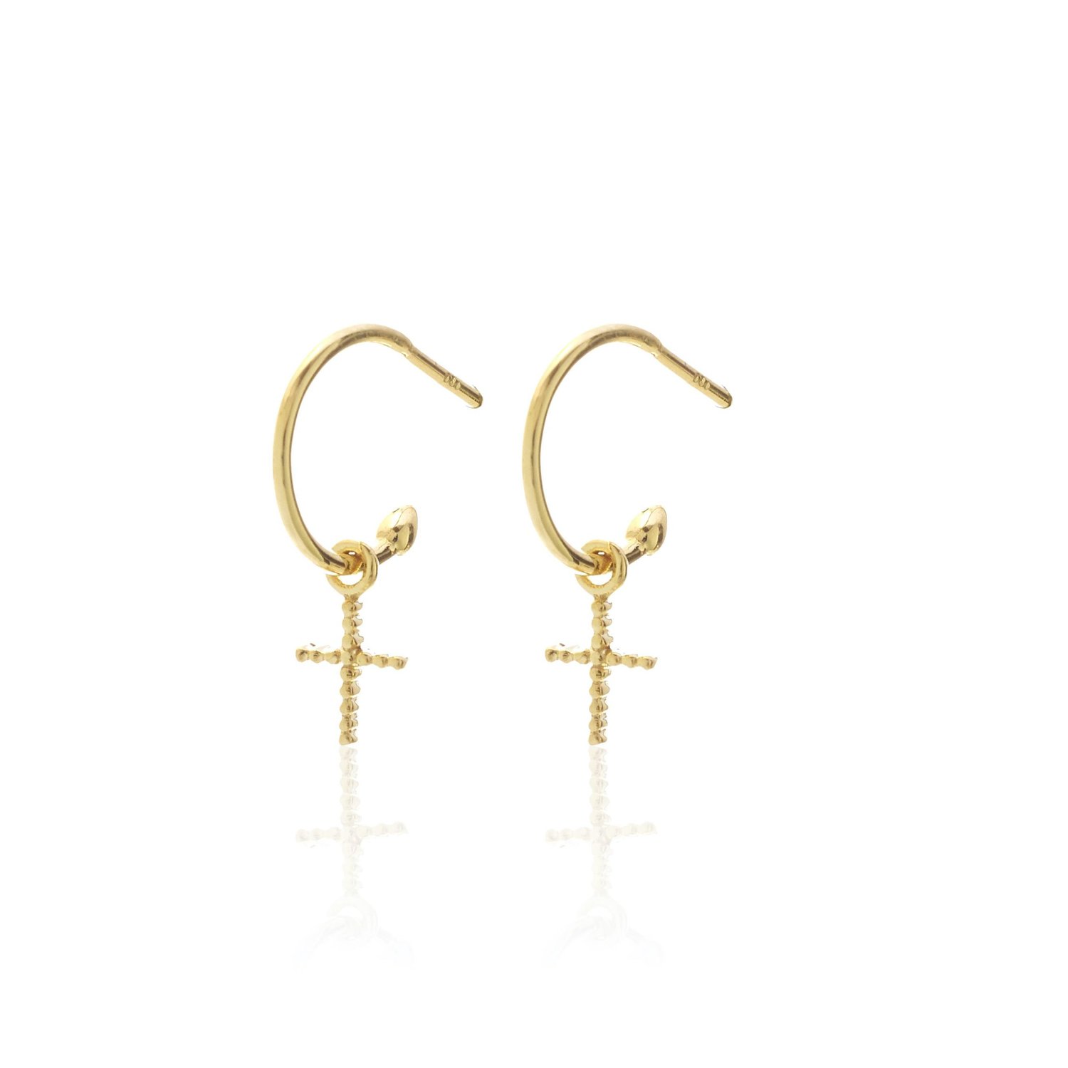 Superfine Cross Hoop Earrings Gold Knights The Jewellers Online