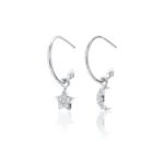 Superfine Celestial Hoop Earrings White Topaz + Silver_0