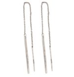 Sterling Silver Plain Thread Earrings_0