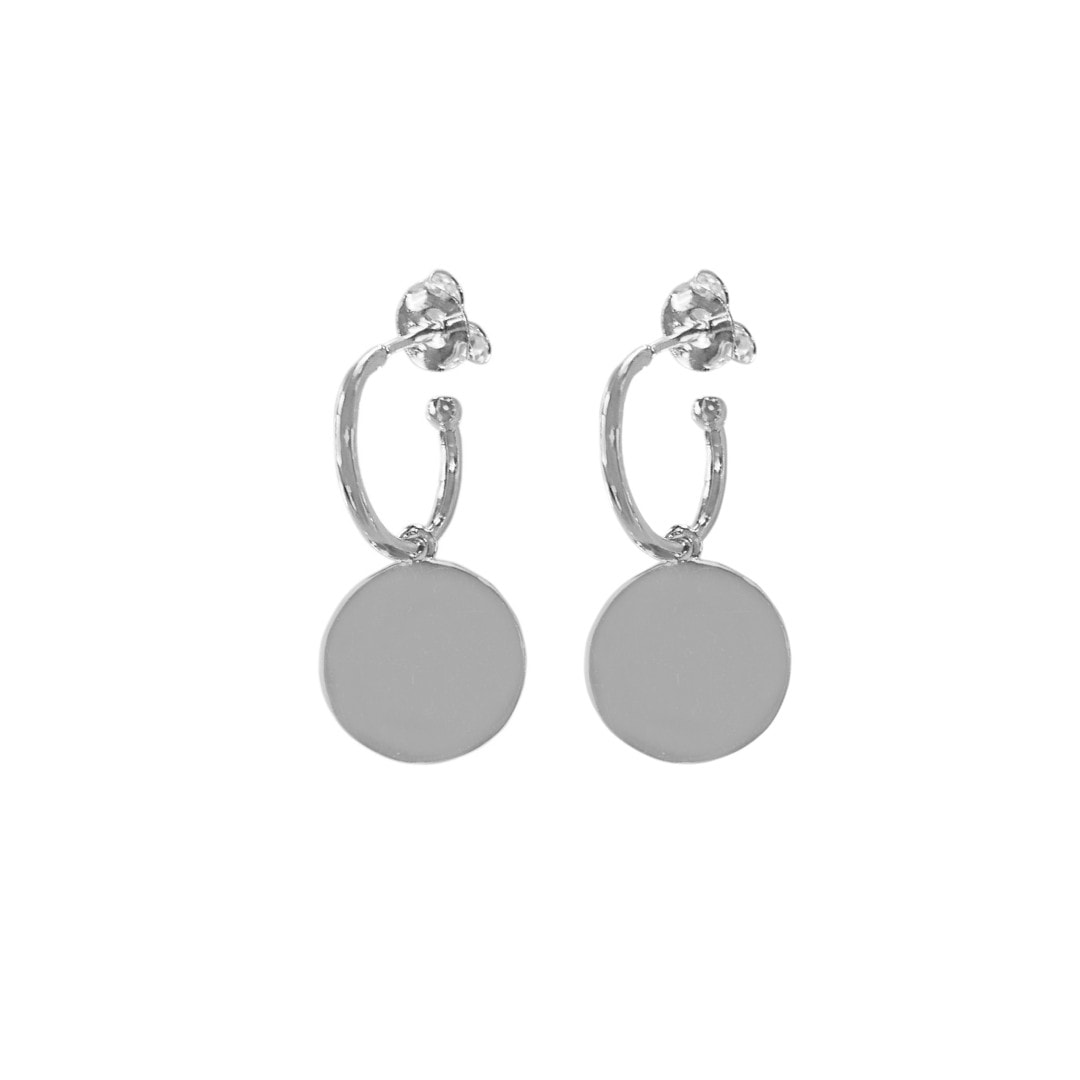 Demi Stirling Silver Disc Hoop Earrings_0