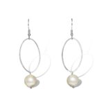 Fabuleux Vous La Pierre Fresh Water White Pearl Silver Earrings_0
