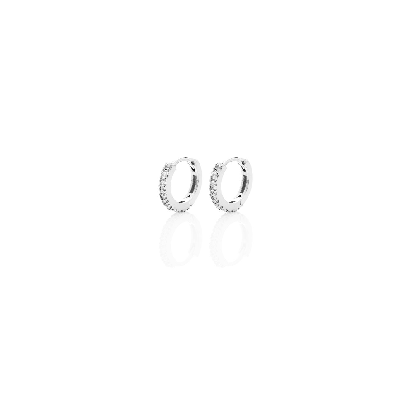 White Topaz Small hoop Earrings Sterling Silver_0