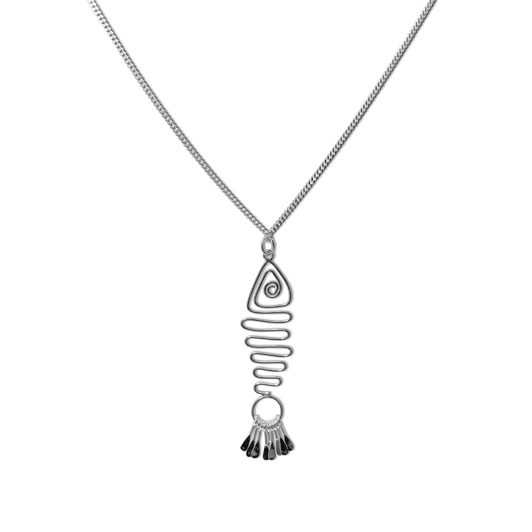 Fabuleux Vous Fish Sterling Silver Necklace 85cm_0