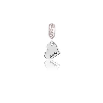 Evolve Aroha (Deep Love) Pink Silver & Enamel Dangle Charm_0