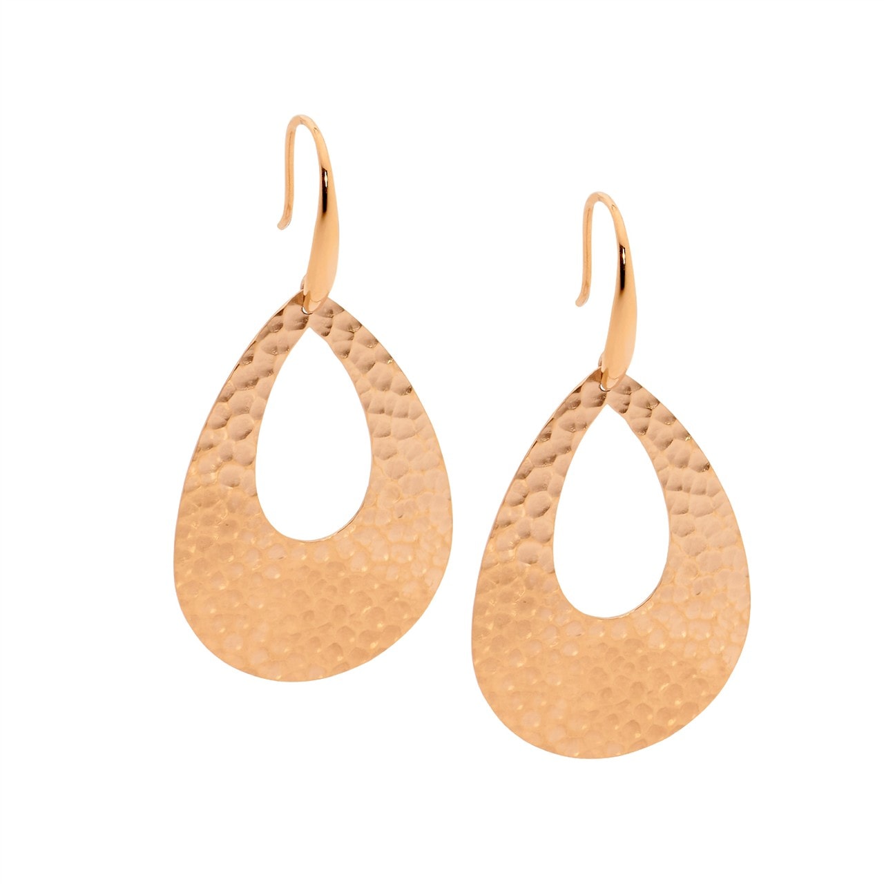 Rose Plated Steel Teardrop Earrings Knights The Jewellers Online