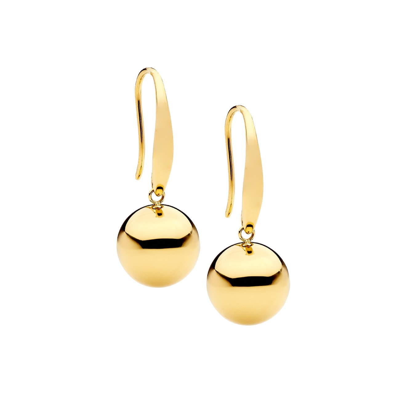 Gold ball earrings dangle discount