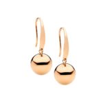 Rose Plated Drop Ball Earrings_0