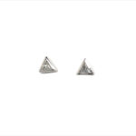 Handmade 9ct White Gold Trilliant Cut Diamond Studs._0