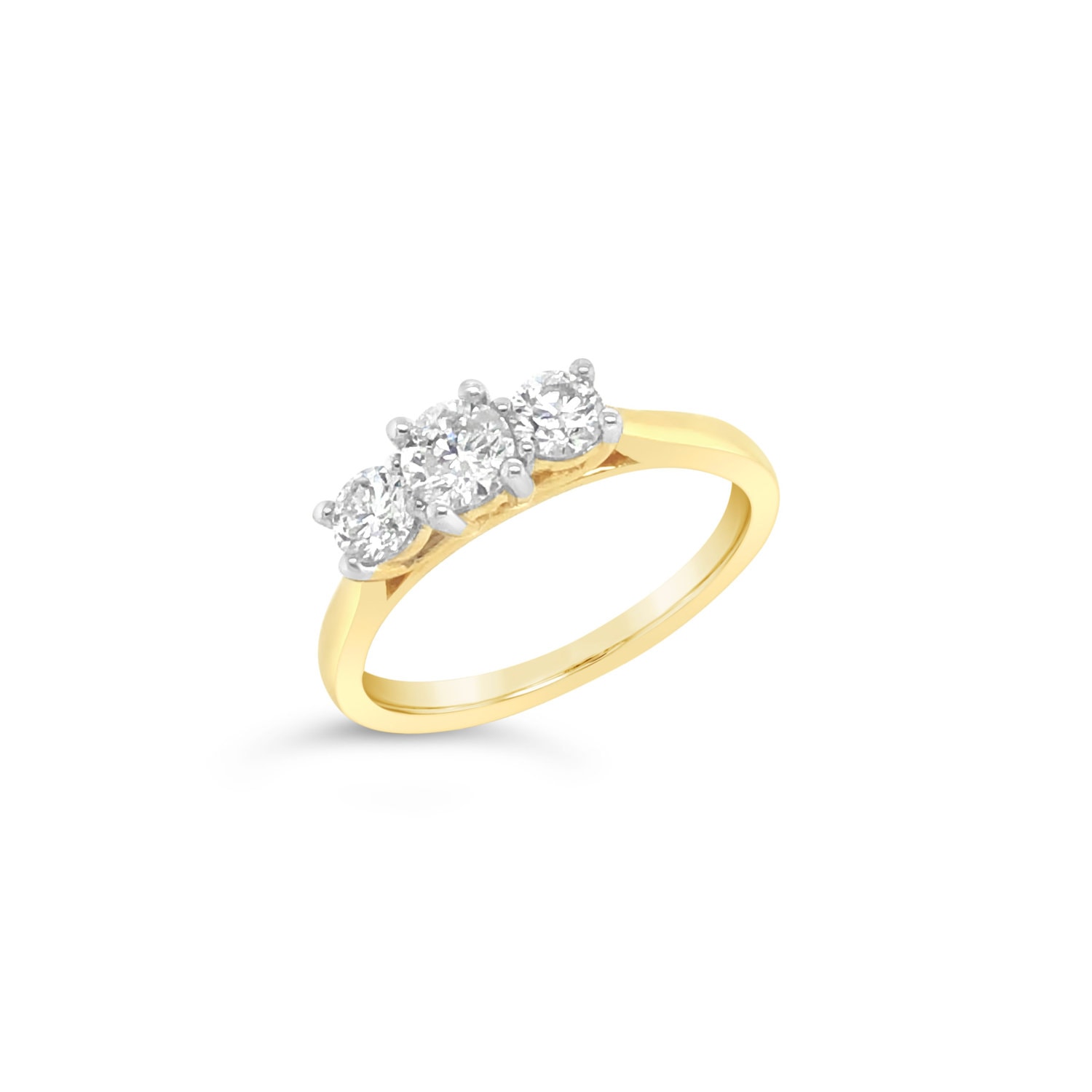 Diamond 3 Stone 18ct Yellow Gold Ring. 0.75TDW_0