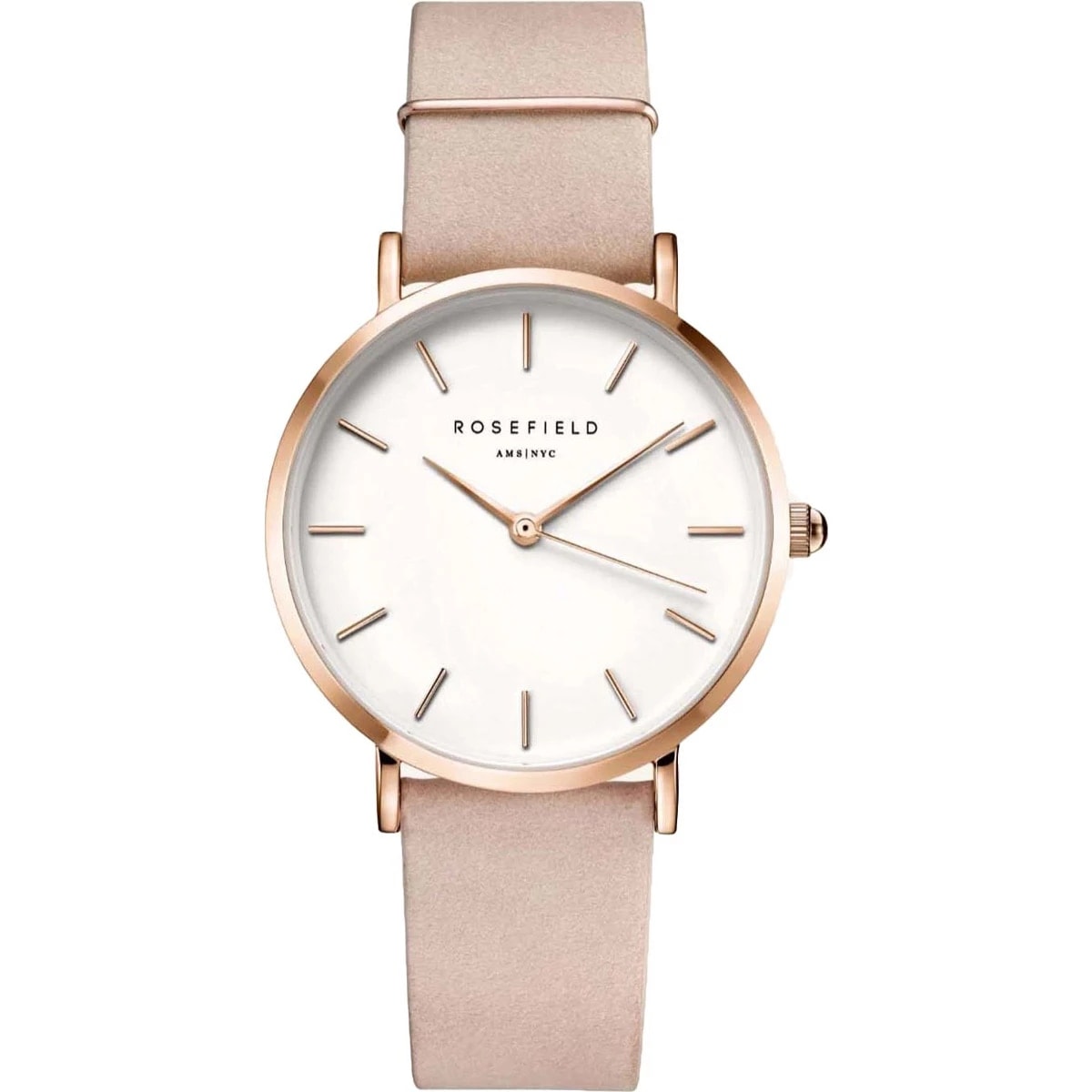 Rose Gold Pink Strap White Dial Watch Rosefield_0