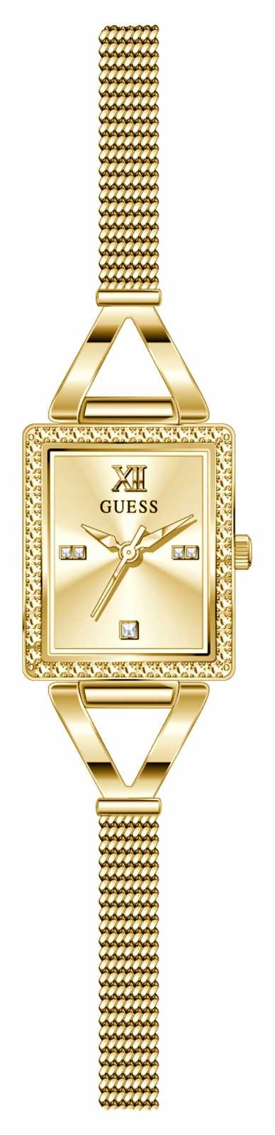 Gold Mesh Band Rectangle Grace Guess Watch_0