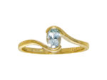 Aquamarine 9ct Gold Rub Over Ring_0