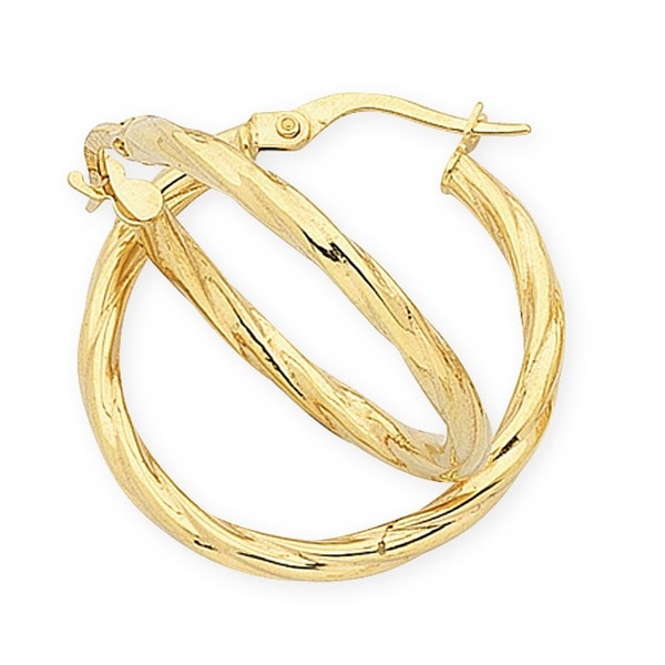 9ct Gold Silver Filled Twist Hoops_0