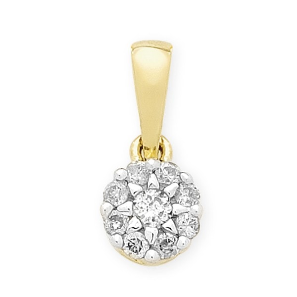 Gold Diamond Cluster Pendant_0