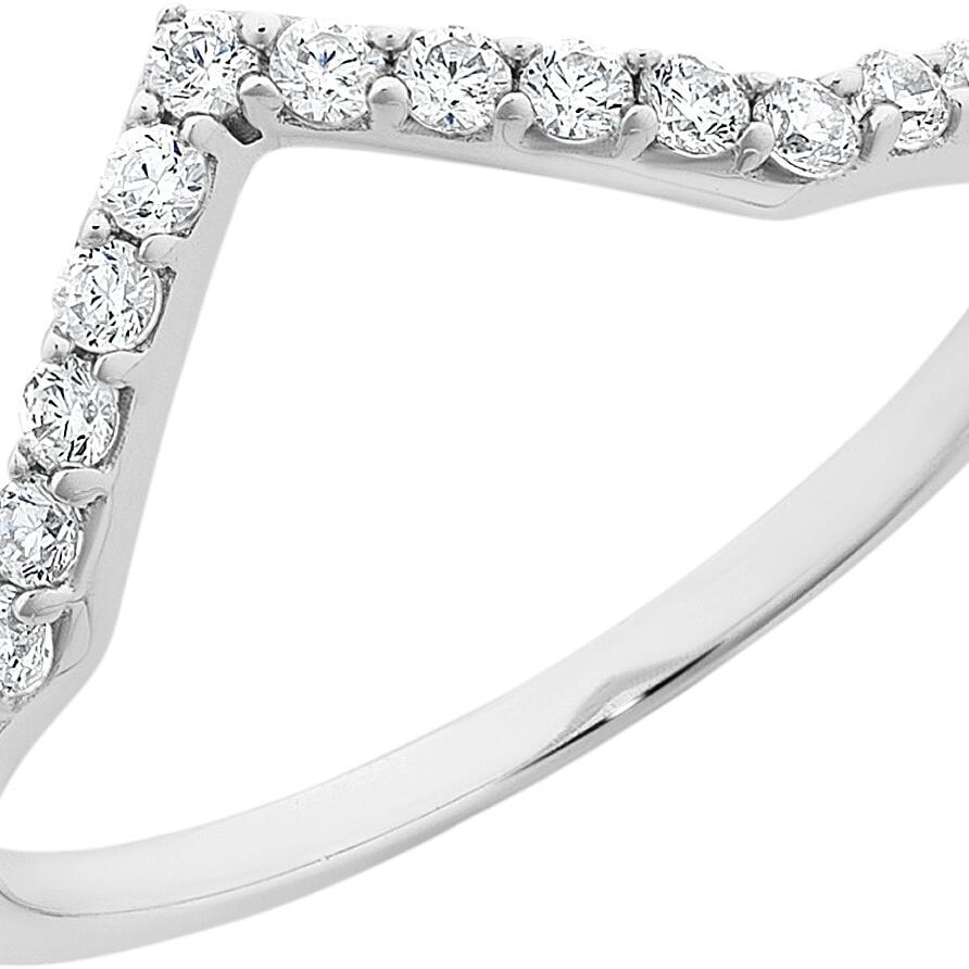 Sterling Silver Cubic Zirconia Cheveron Ring_0