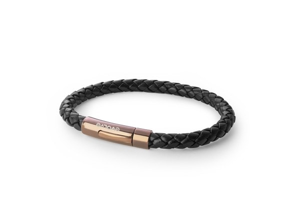 Evolve Latitude Bracelet - Black Leather with Copper Clasp_0