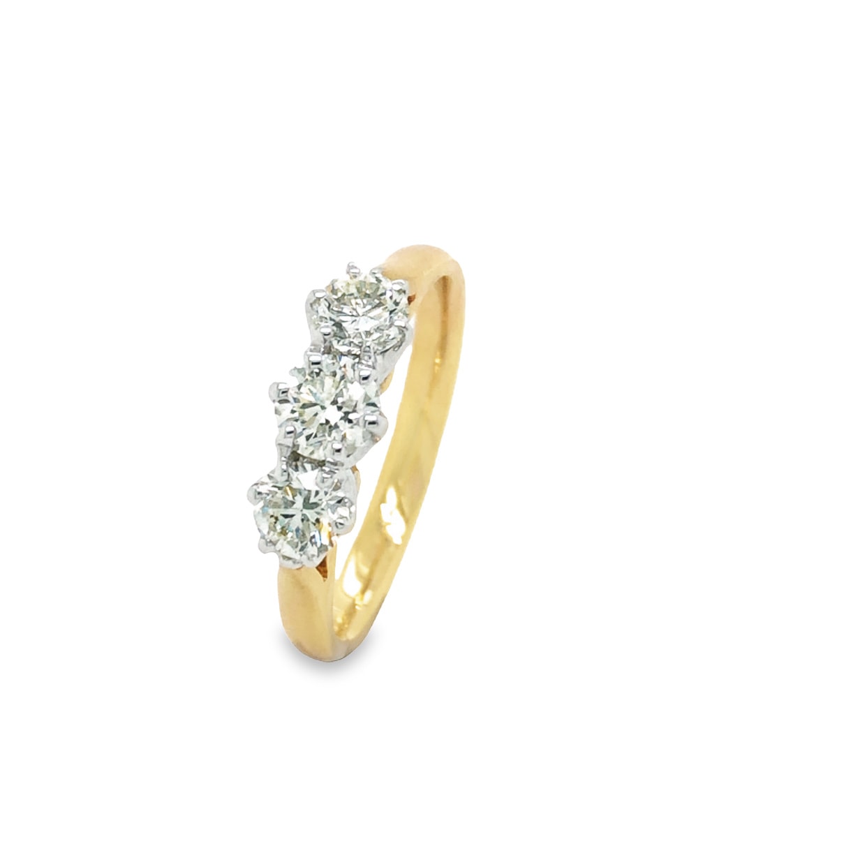 3 Diamond 9ct Yellow Gold Ring HIJ 1ct TDW_0