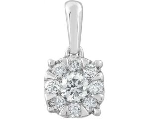 9ct White Gold Diamond Pendant_0