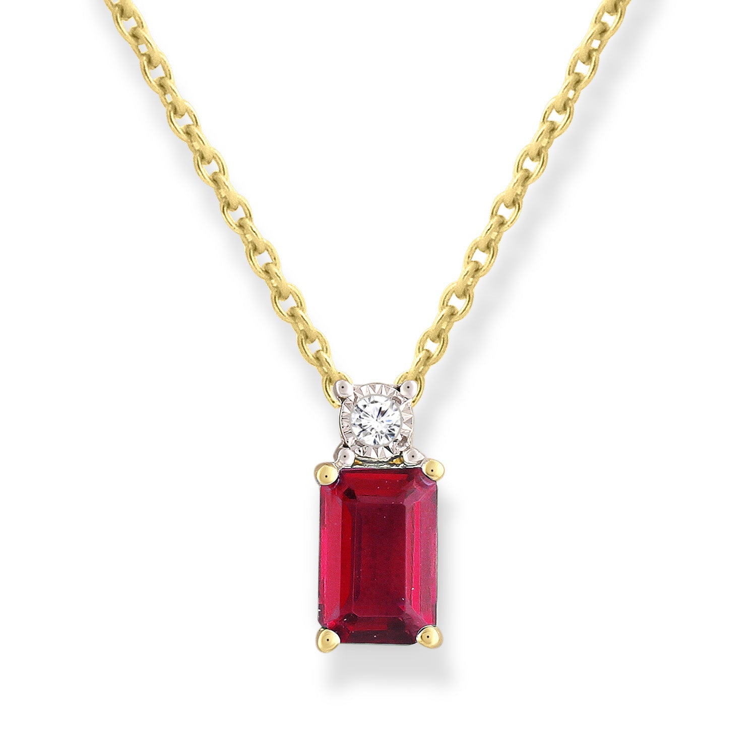 9ct Ruby and Diamond Necklace_0