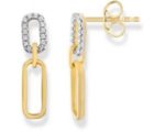 9ct Yellow Gold Diamond Earrings_0