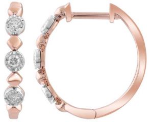 9ct Rose Gold Diamond Huggies_0