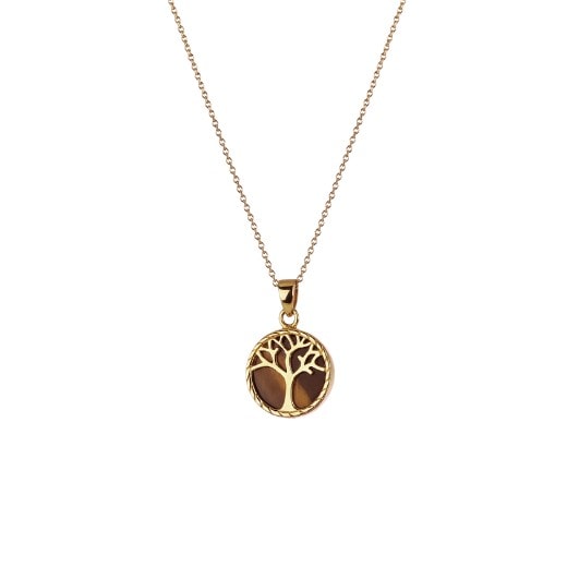 Sterling Silver Gold Plated Tree of Life Neckalce_0