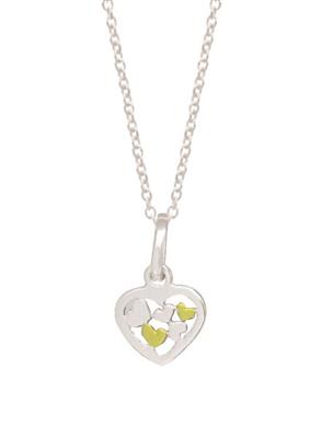 Sterling Silver Two Tone Heart Pendant_0