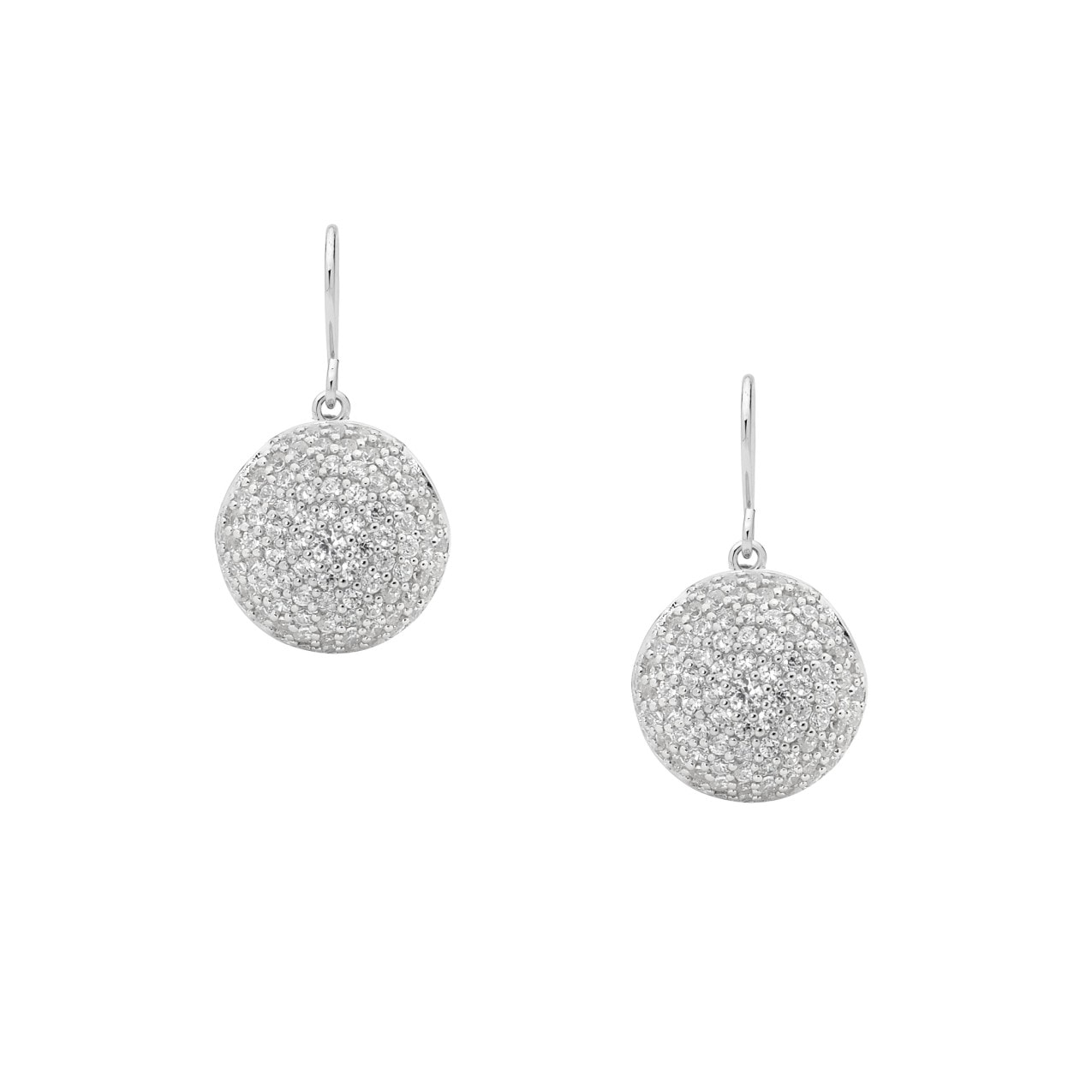 Sterling Silver Cubic Zurconia Circle Earrings_0