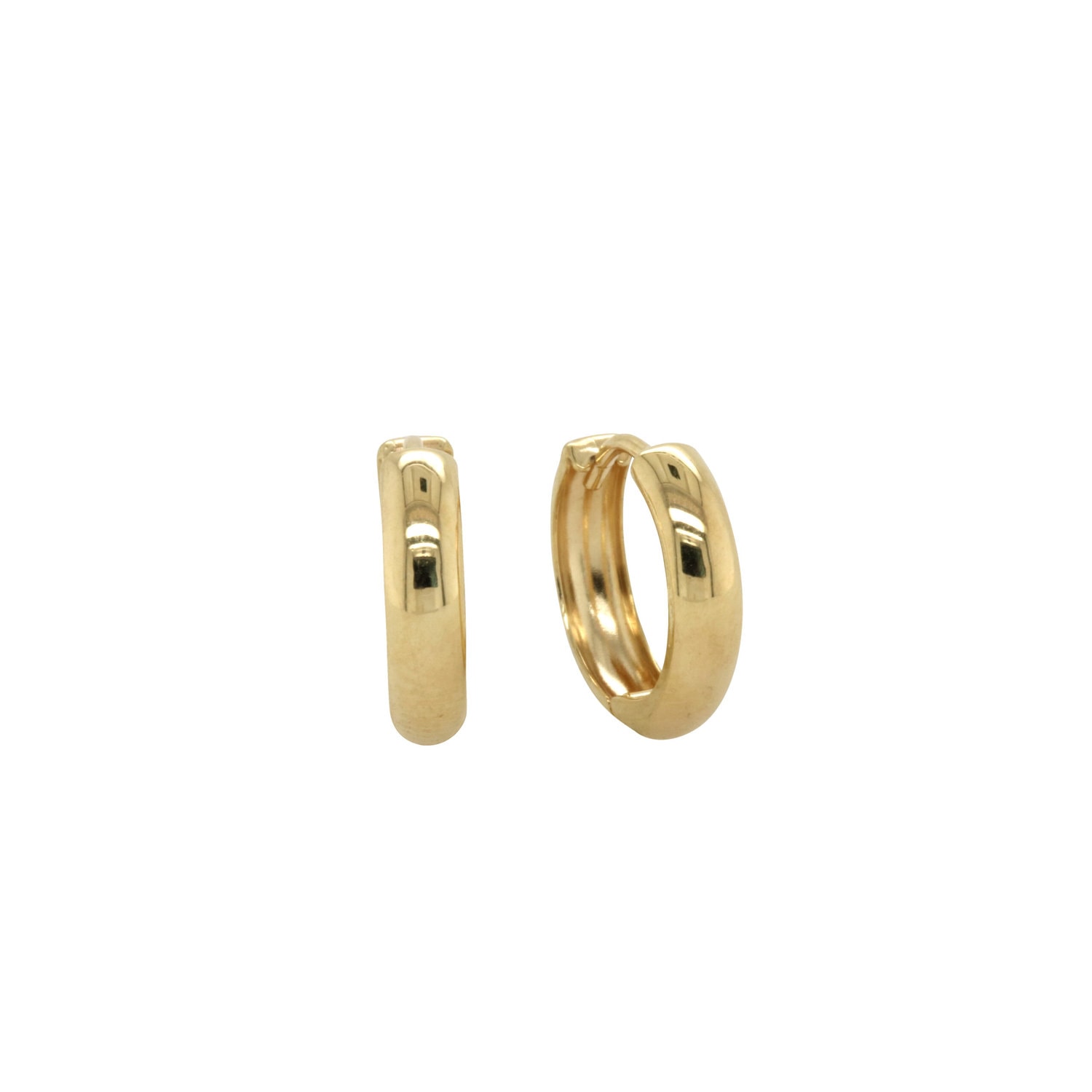 9ct Yellow Gold Silver Filled Huggie Earrings_0